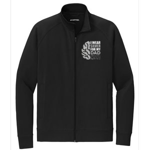 I Wear Silver For My Dad Parkinsons Awareness Stretch Full-Zip Cadet Jacket