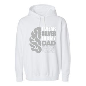 I Wear Silver For My Dad Parkinsons Awareness Garment-Dyed Fleece Hoodie