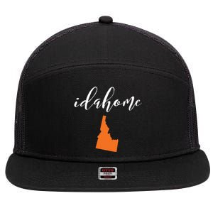 Idahome With State Of Idaho 7 Panel Mesh Trucker Snapback Hat