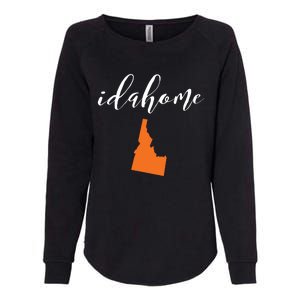 Idahome With State Of Idaho Womens California Wash Sweatshirt