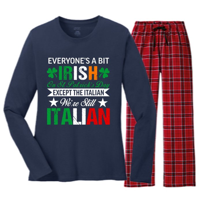 Italian Were Still Italian On St. Patricks Day Women's Long Sleeve Flannel Pajama Set 