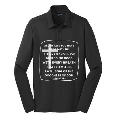 I Will Sing Of The Goodness Of God Church Worship Song Silk Touch Performance Long Sleeve Polo