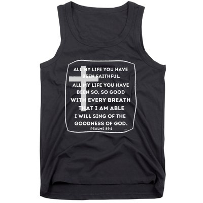 I Will Sing Of The Goodness Of God Church Worship Song Tank Top