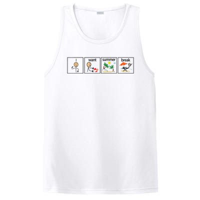 I Want Summer Break Teacher Last Day Of School Vacation PosiCharge Competitor Tank