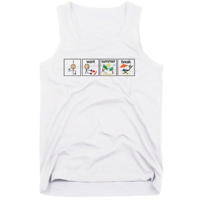 I Want Summer Break Teacher Last Day Of School Vacation Tank Top