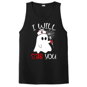 I Will Stab You Gift Funny Ghost Halloween Nurse Gift PosiCharge Competitor Tank