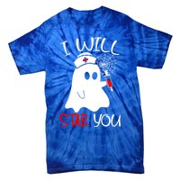 I Will Stab You Gift Funny Ghost Halloween Nurse Gift Tie-Dye T-Shirt