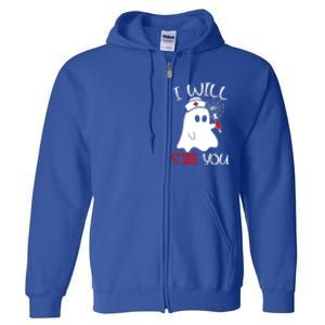 I Will Stab You Gift Funny Ghost Halloween Nurse Gift Full Zip Hoodie