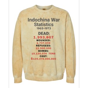 Indochinna War Statistics 19651973 Dead 1993807 Colorblast Crewneck Sweatshirt