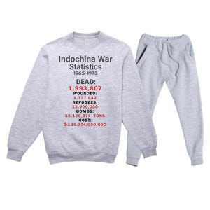 Indochinna War Statistics 19651973 Dead 1993807 Premium Crewneck Sweatsuit Set