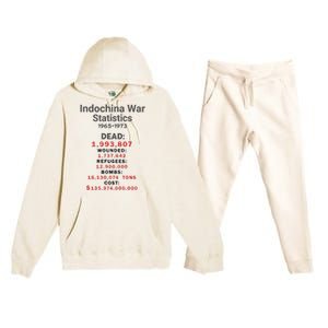 Indochinna War Statistics 19651973 Dead 1993807 Premium Hooded Sweatsuit Set