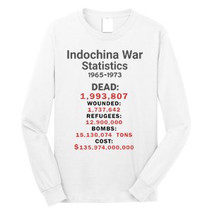 Indochinna War Statistics 19651973 Dead 1993807 Long Sleeve Shirt