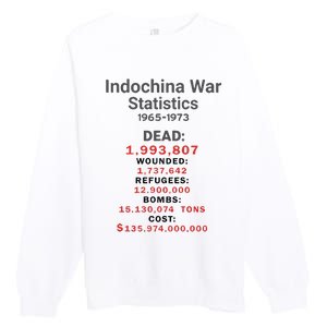 Indochinna War Statistics 19651973 Dead 1993807 Premium Crewneck Sweatshirt