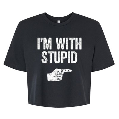 I'm With Stupid Funny Sarcastic Bella+Canvas Jersey Crop Tee