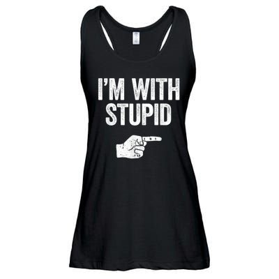 I'm With Stupid Funny Sarcastic Ladies Essential Flowy Tank