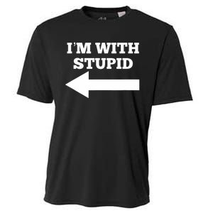 I'm With Stupid Arrow Pointing Left Funny I'm With Stupid Cooling Performance Crew T-Shirt