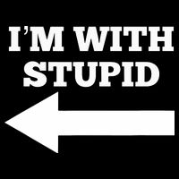 I'm With Stupid Arrow Pointing Left Funny I'm With Stupid Kids T-Shirt