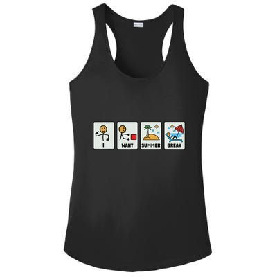 I Want Summer Break Ladies PosiCharge Competitor Racerback Tank