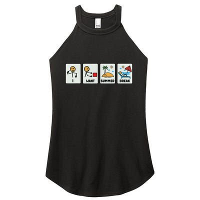 I Want Summer Break Women's Perfect Tri Rocker Tank