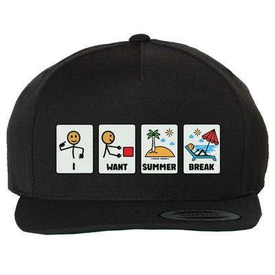 I Want Summer Break Wool Snapback Cap