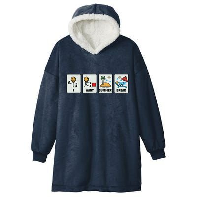 I Want Summer Break Hooded Wearable Blanket