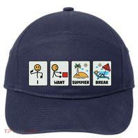 I Want Summer Break 7-Panel Snapback Hat