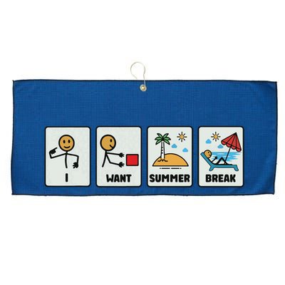 I Want Summer Break Large Microfiber Waffle Golf Towel