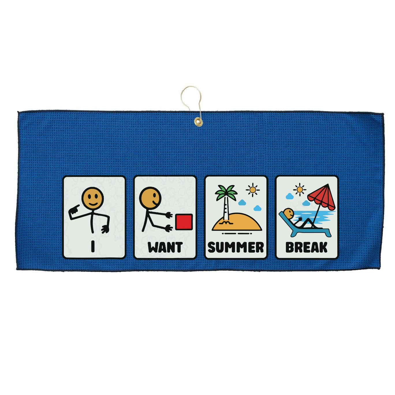 I Want Summer Break Large Microfiber Waffle Golf Towel