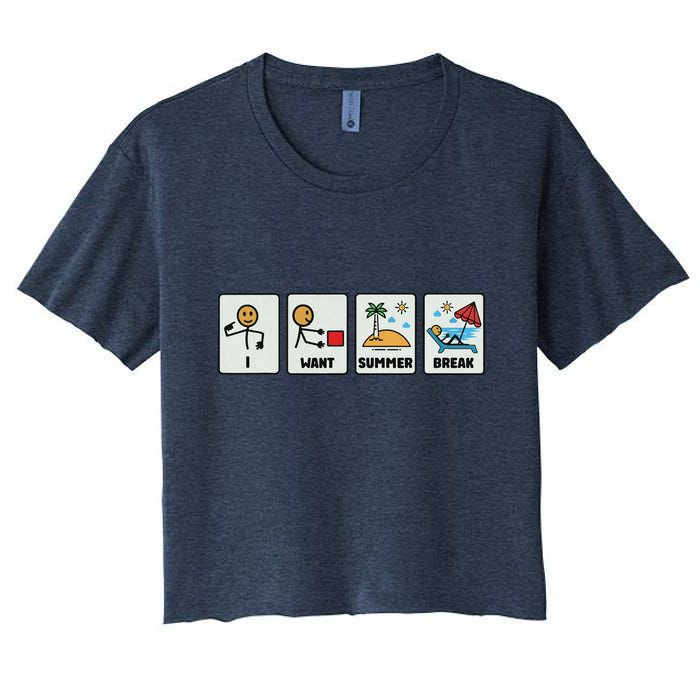 I Want Summer Break Women's Crop Top Tee