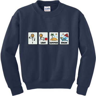 I Want Summer Break Kids Sweatshirt