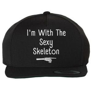 I'm With Sexy Skeleton Halloween Costume Funny Last Minute Wool Snapback Cap