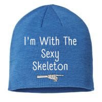 I'm With Sexy Skeleton Halloween Costume Funny Last Minute Sustainable Beanie