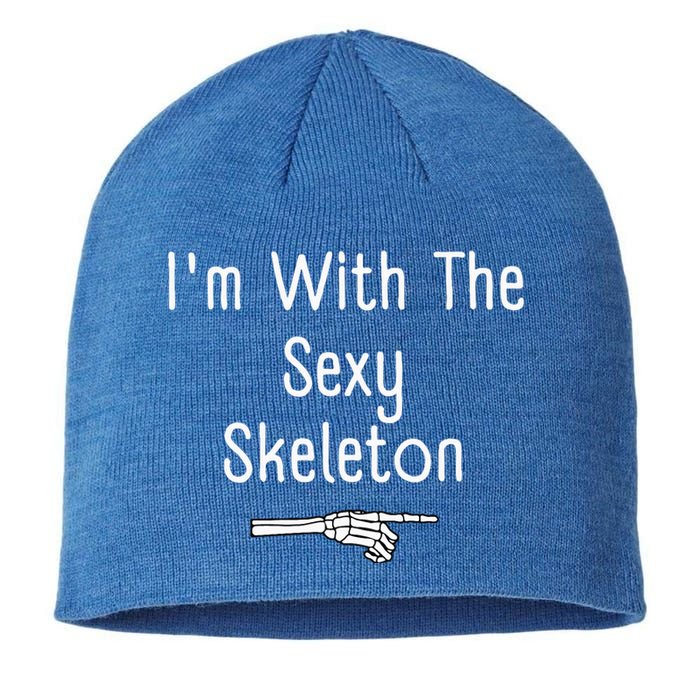 I'm With Sexy Skeleton Halloween Costume Funny Last Minute Sustainable Beanie