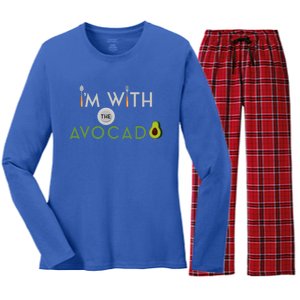 I'm With The Avocado Toast Funny Halloween Costume Gift Women's Long Sleeve Flannel Pajama Set 