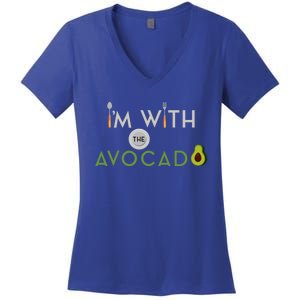 I'm With The Avocado Toast Funny Halloween Costume Gift Women's V-Neck T-Shirt