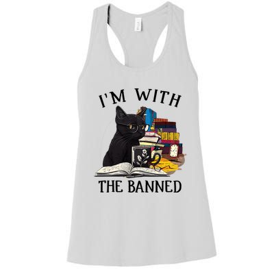 Im With The Banned Read Banned Books Lover BookWorm Women's Racerback Tank