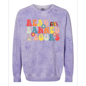 I'm With The Banned Books I Read Banned Books Lovers Colorblast Crewneck Sweatshirt