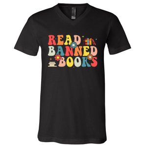 I'm With The Banned Books I Read Banned Books Lovers V-Neck T-Shirt