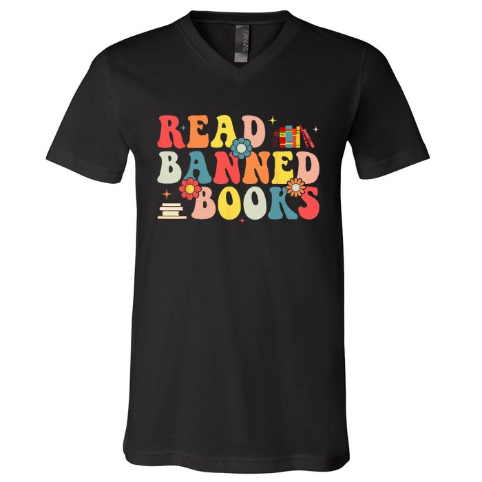 I'm With The Banned Books I Read Banned Books Lovers V-Neck T-Shirt