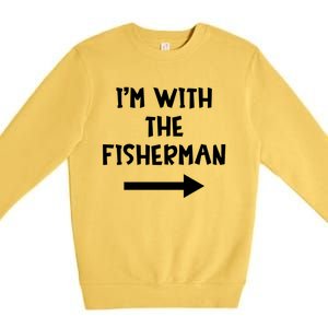 IM With The Fisher Funny Matching Easy Halloween Costume Cute Gift Premium Crewneck Sweatshirt