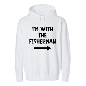 IM With The Fisher Funny Matching Easy Halloween Costume Cute Gift Garment-Dyed Fleece Hoodie