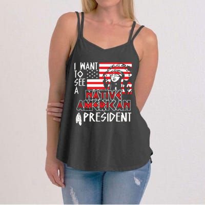 I Want To See A Native American President Native Women's Strappy Tank