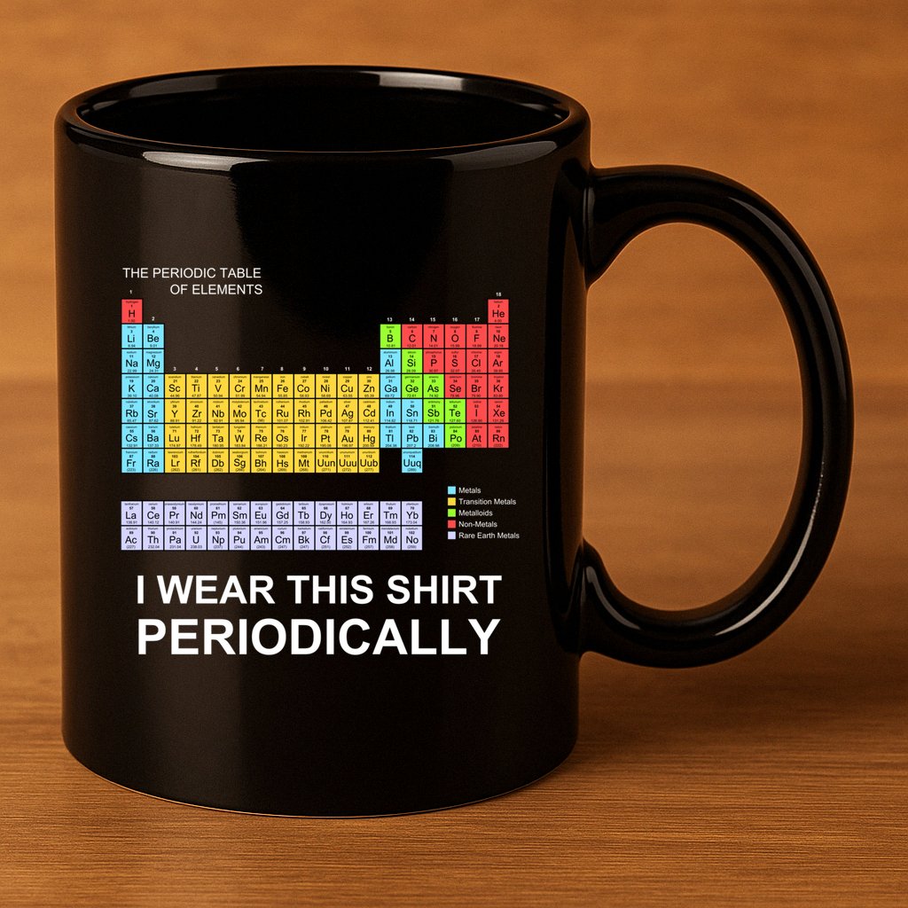 I Wear this Periodically funny 11oz C Handle Ceramic Mug