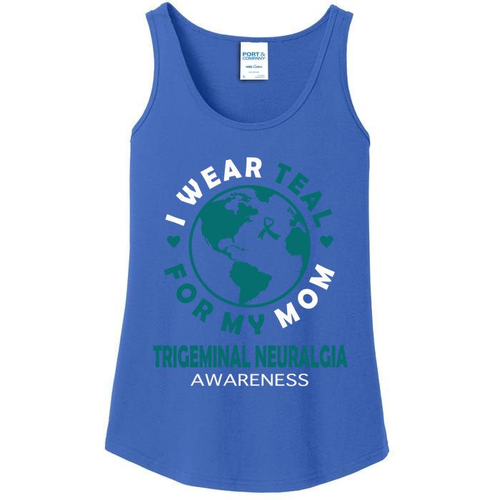 I Wear Teal For My Mom Trigeminal Neuralgia Awareness Gift Ladies Essential Tank