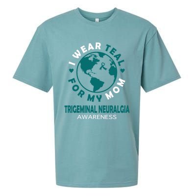 I Wear Teal For My Mom Trigeminal Neuralgia Awareness Gift Sueded Cloud Jersey T-Shirt