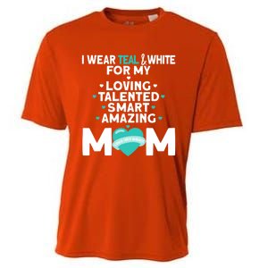 I Wear Teal And White For Mom My Cervical Cancer Gift Cooling Performance Crew T-Shirt