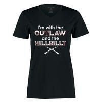 IM With The Outlaw And The Hillbilly 2024 Saying Quote Women's Momentum V-Neck T-Shirt