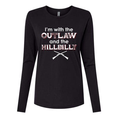 IM With The Outlaw And The Hillbilly 2024 Saying Quote Womens Cotton Relaxed Long Sleeve T-Shirt