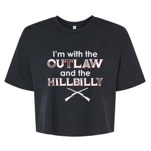 IM With The Outlaw And The Hillbilly 2024 Saying Quote Bella+Canvas Jersey Crop Tee