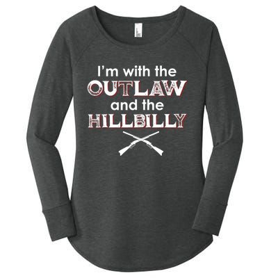 IM With The Outlaw And The Hillbilly 2024 Saying Quote Women's Perfect Tri Tunic Long Sleeve Shirt